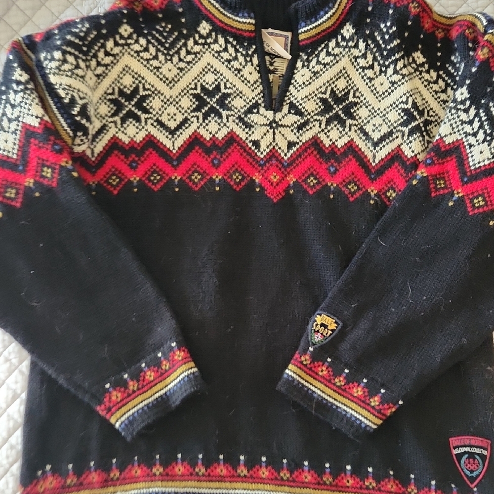 Dale of Norway Nordic Black and Red Zip Up Sweater